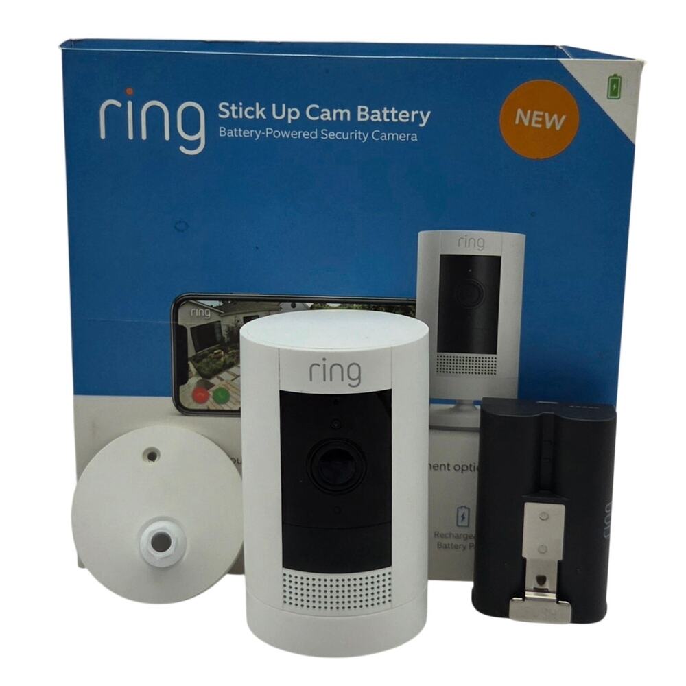 Ring 1080p HD Video Stick Up Cam Battery Tested & Working With Accessories